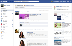 A screen capture of Ouyang's Facebook home page.